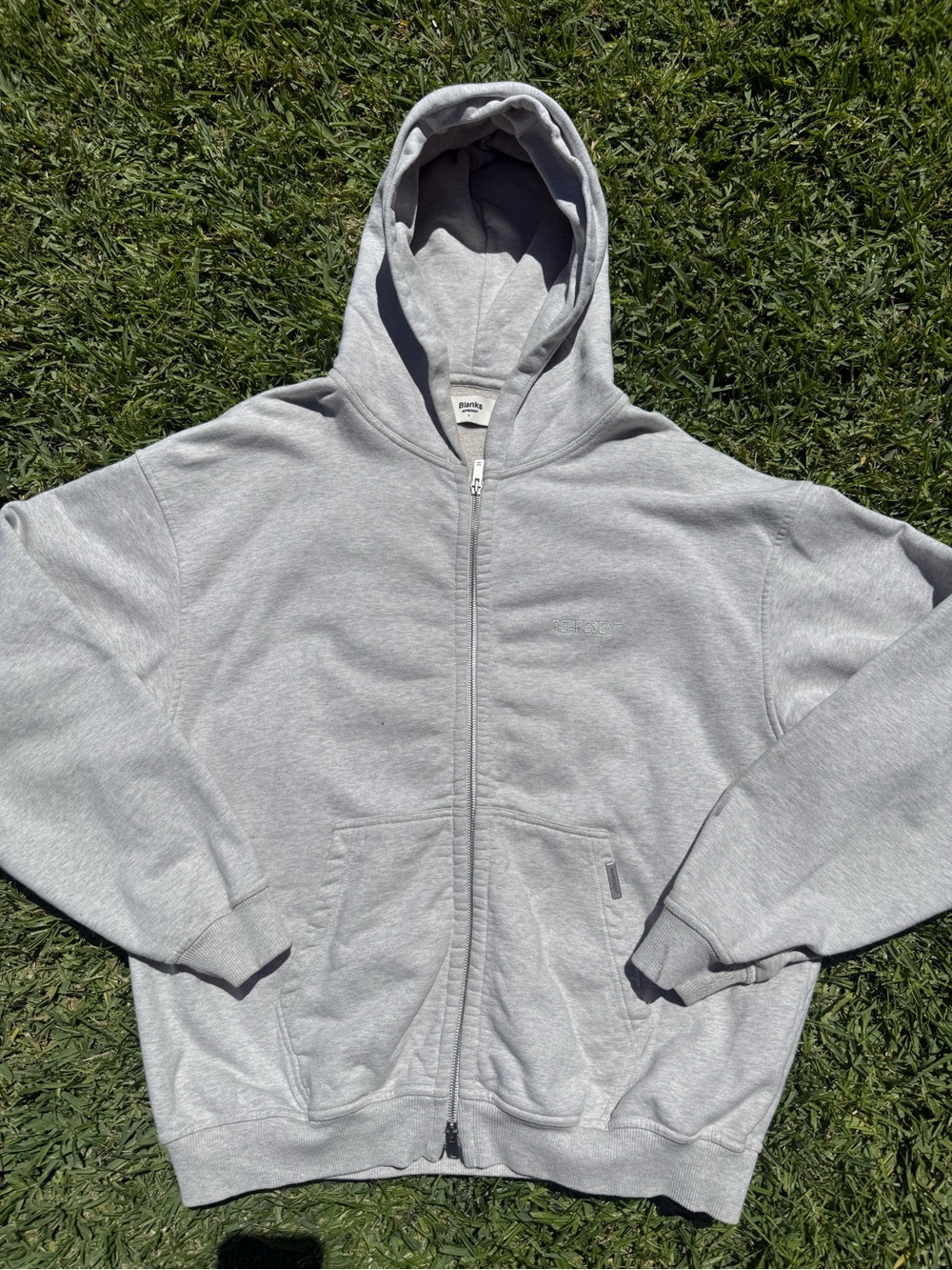 Double Zip 350GSM Heavyweight Cotton Polyester Hoodie Blank Represent Jacket